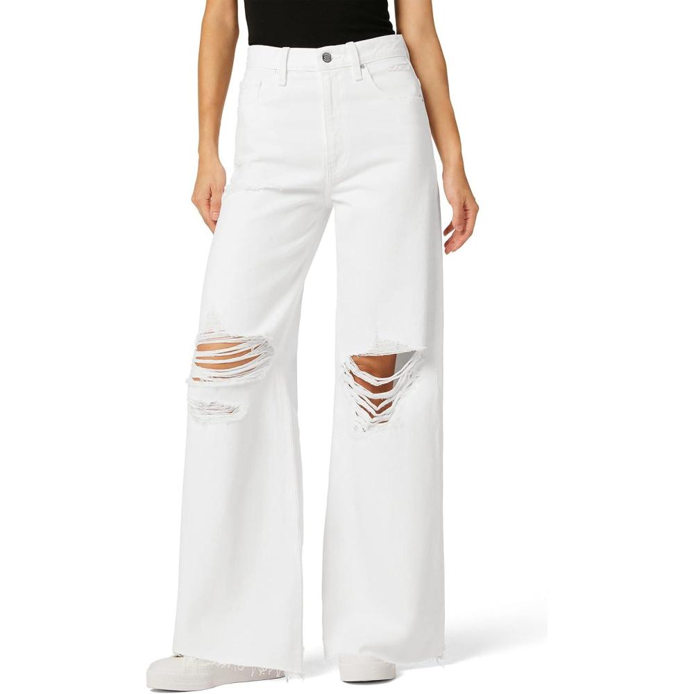 imageHudson Womens James High Rise Wide Leg JeanDest White