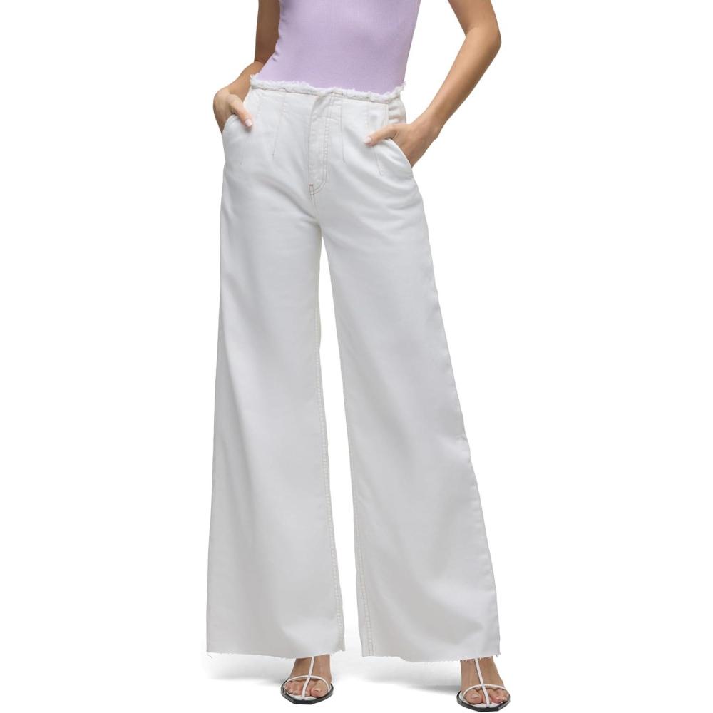 imageHudson Womens James High Rise Wide Leg JeanWhite