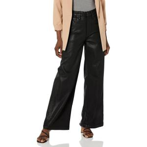 Hudson Womens James High Rise Wide Leg Jean(Coated Black Beaut)
