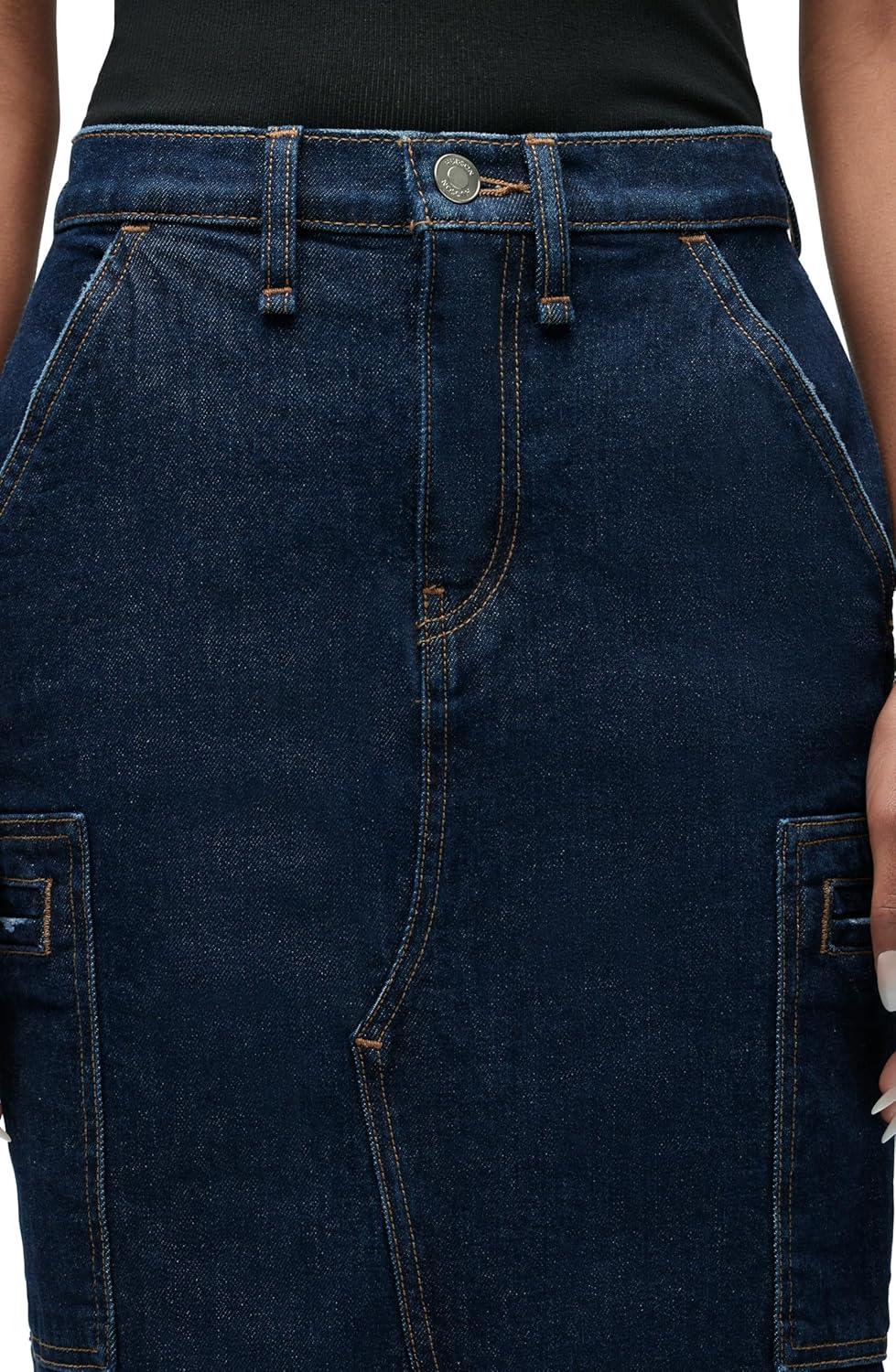 imageHUDSON Womens Reconstucted Midi SkirtDenim Rinse