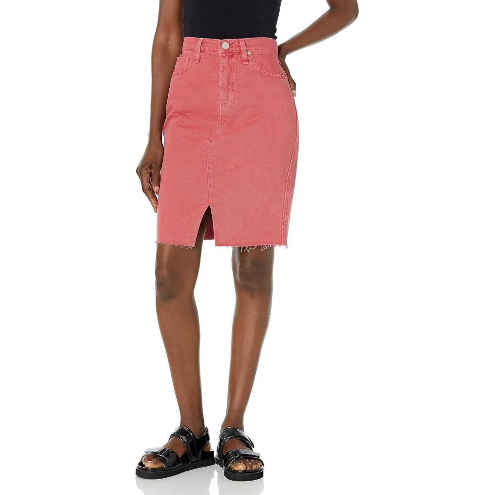 imageHUDSON Womens Reconstucted Midi SkirtDist Party Punch