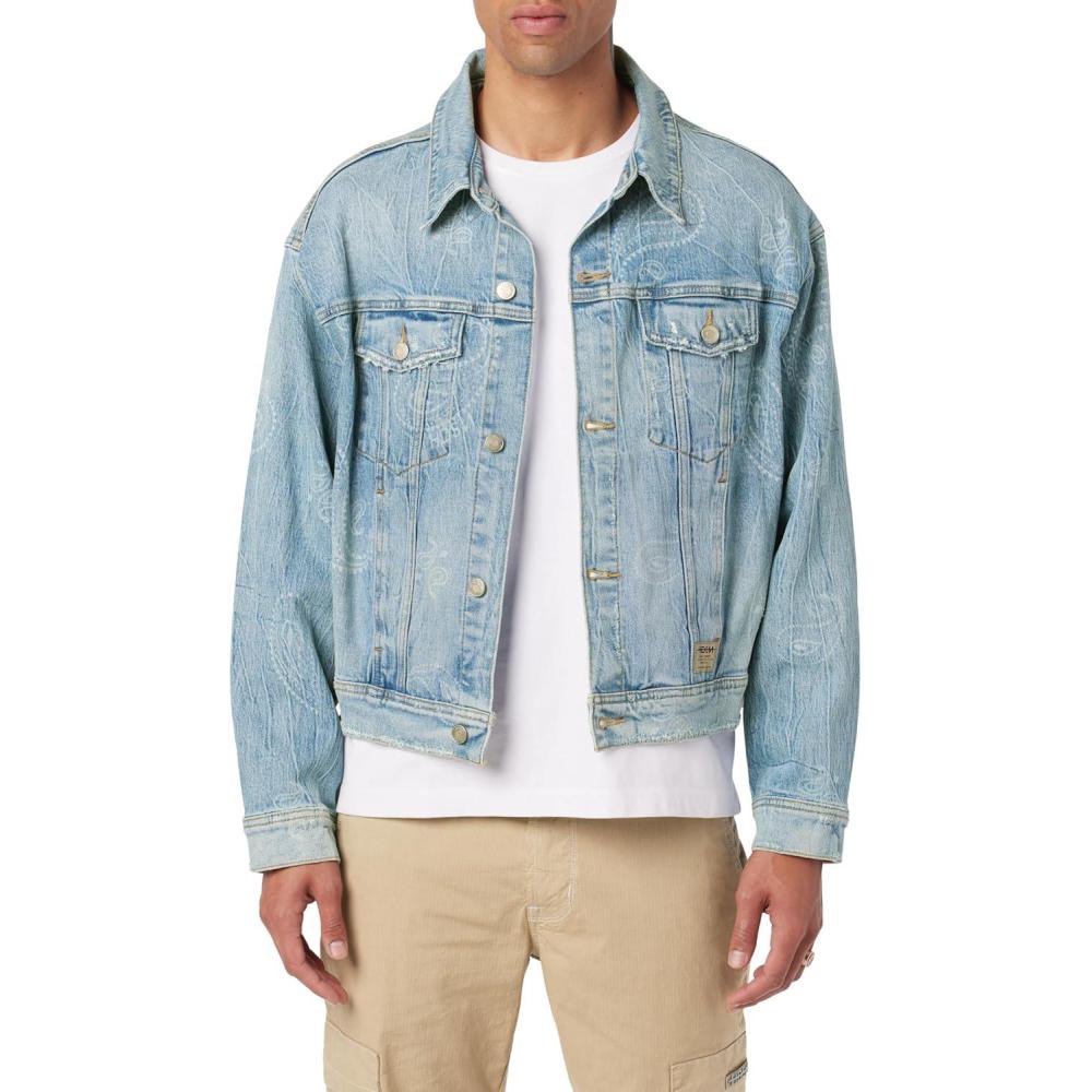 imageHUDSON Mens Denim Trucker JacketBandana