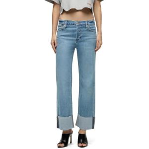 HUDSON Womens Rosie Petite High Rise Wide Leg Jean(Oak Cuffed)
