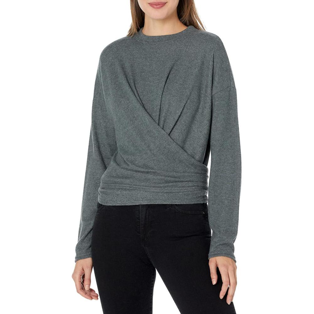 imageHUDSON Womens Long Sleeve Wrap ShirtCharcoal Heather