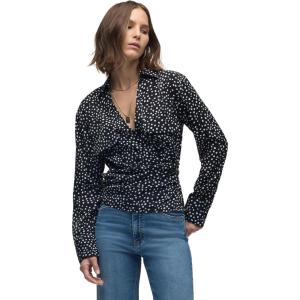HUDSON Womens Long Sleeve Wrap Shirt(Polka Dot)