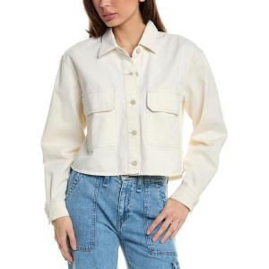 Hudson Womens Cropped Oversized Button Down Shirt(First Egret)
