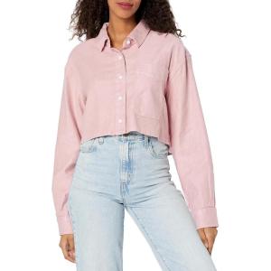 Hudson Womens Cropped Oversized Button Down Shirt(Zephyr)