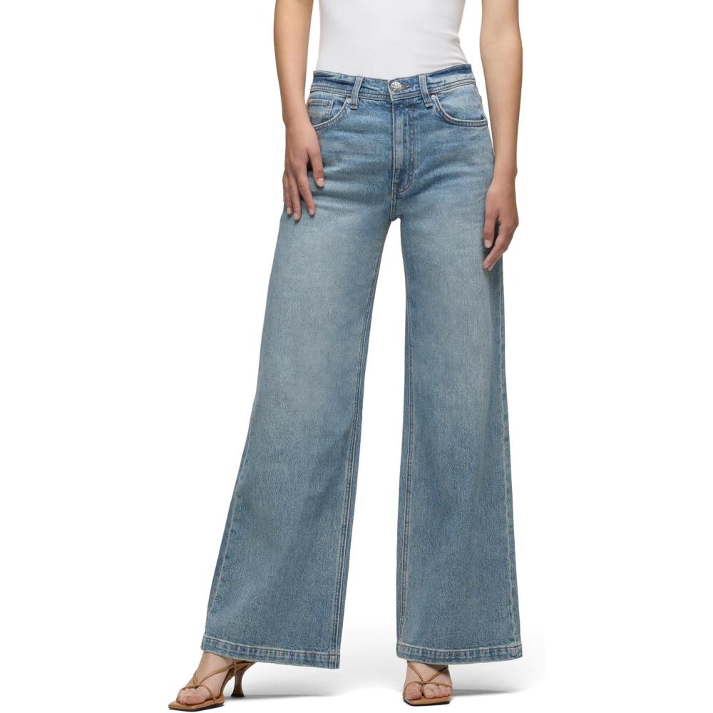 imageHudson Womens Jodie High Rise Loose Fit Wide Leg JeanSnow Drops