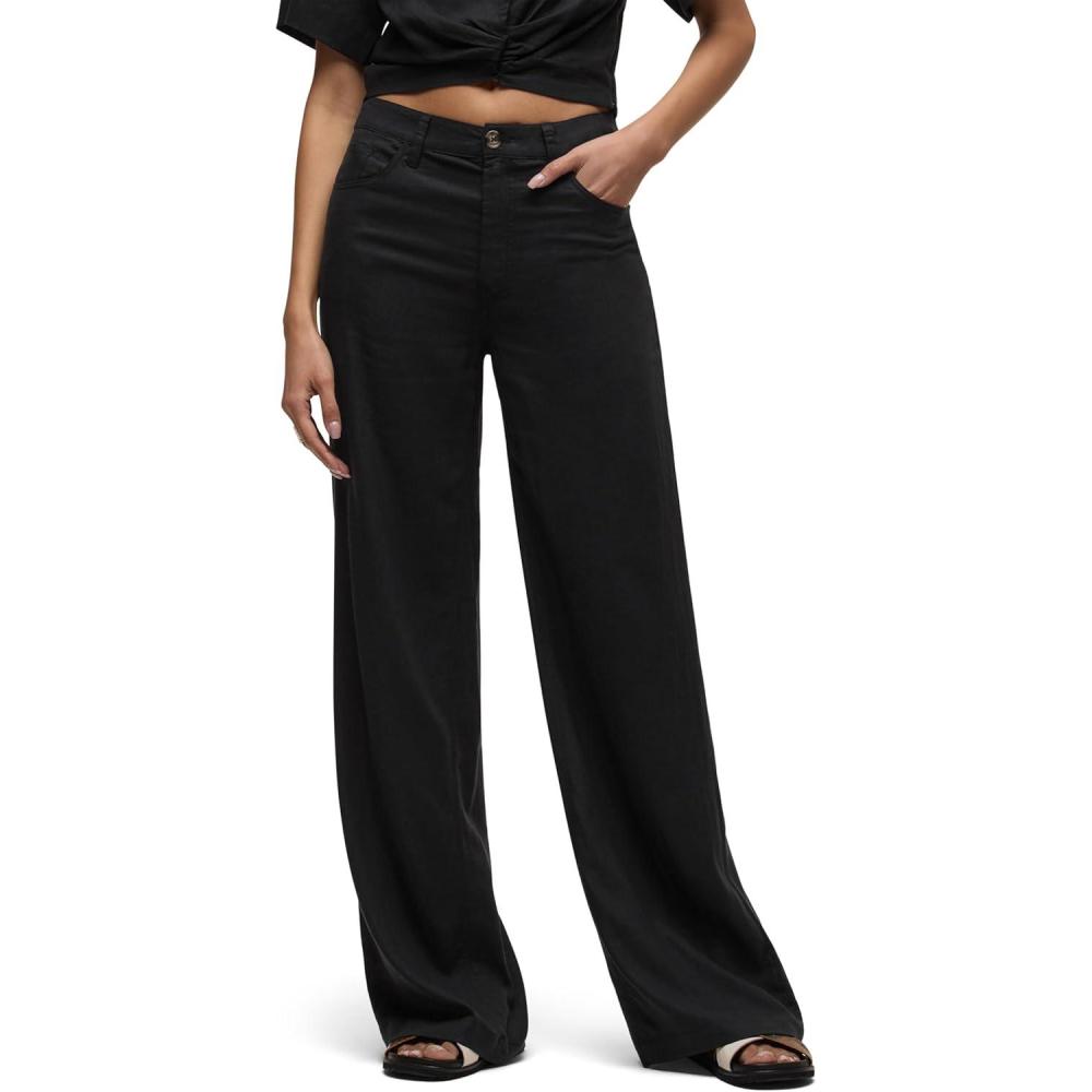 imageHudson Womens Jodie High Rise Loose Fit Wide Leg JeanSolid Black