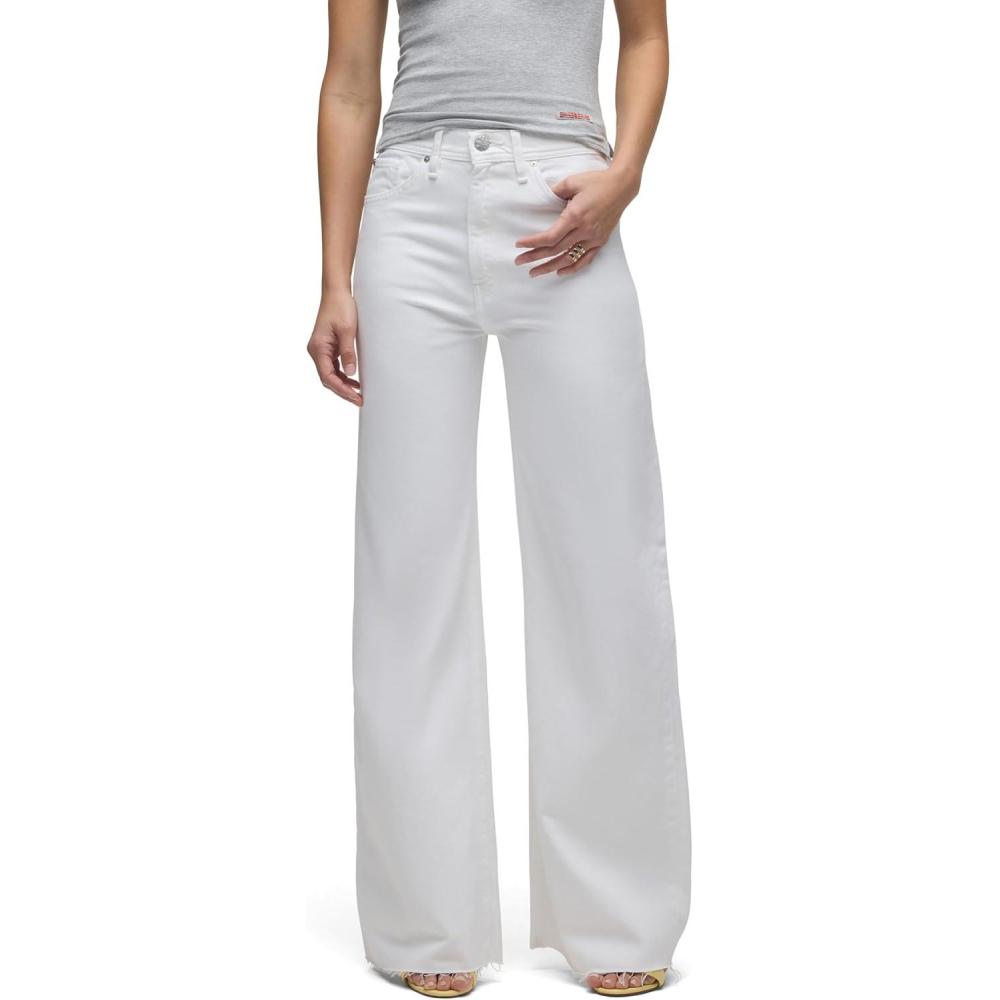 imageHudson Womens Jodie High Rise Loose Fit Wide Leg JeanSolid White
