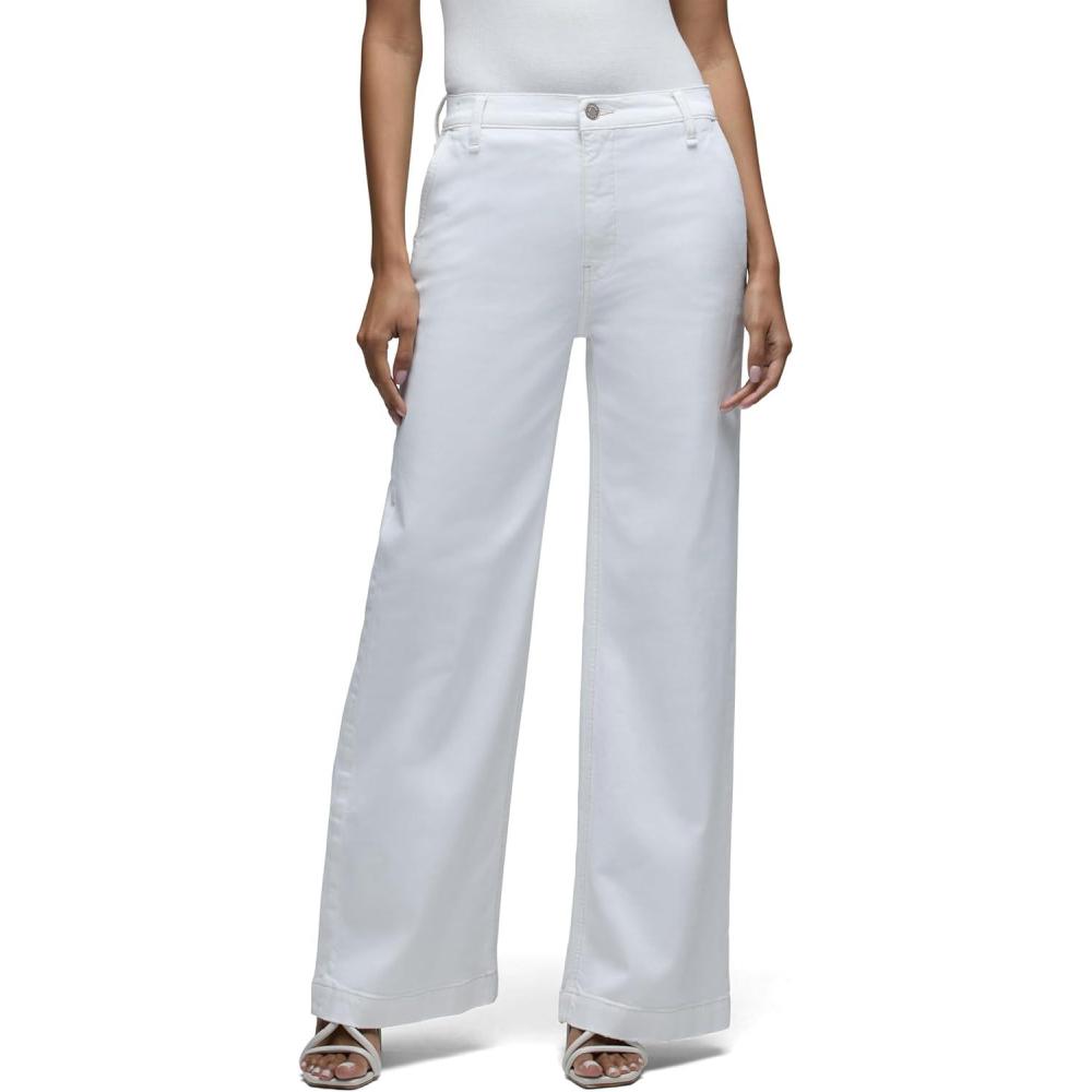imageHudson Womens Jodie High Rise Loose Fit Wide Leg JeanWhite Trouser