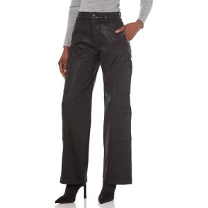 Hudson Womens High-Rise Welt Pocket Cargo Wide Leg(Coated Blk Beauty)