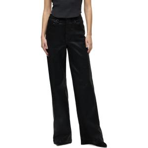 Hudson Womens Jodie High Rise Loose Fit Wide Leg Jean(Coated Black Beaut)