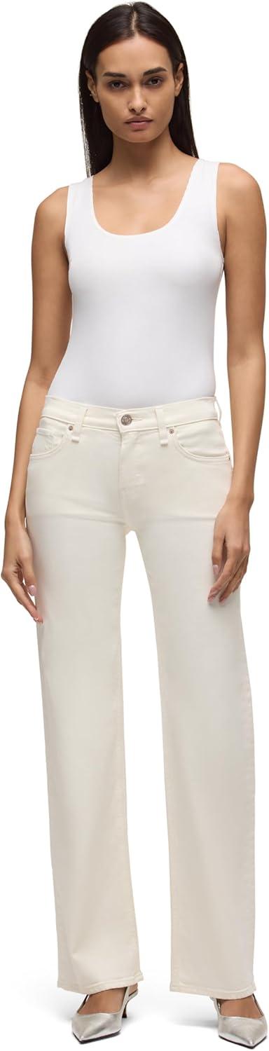 image:imageHudson Womens Kelli Low Rise Loose Fit Straight Leg JeanEcru