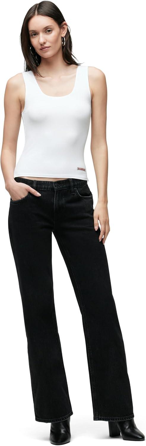 image:imageHudson Womens Kelli Low Rise Loose Fit Straight Leg JeanStone Black