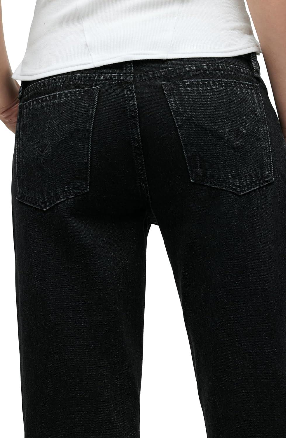 image:imageHudson Womens Kelli Low Rise Loose Fit Straight Leg JeanStone Black