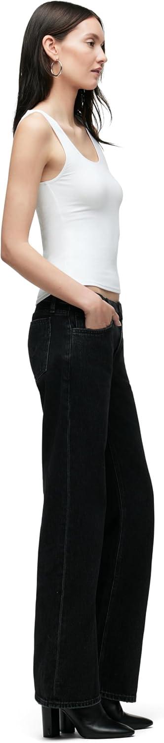 image:imageHudson Womens Kelli Low Rise Loose Fit Straight Leg JeanStone Black
