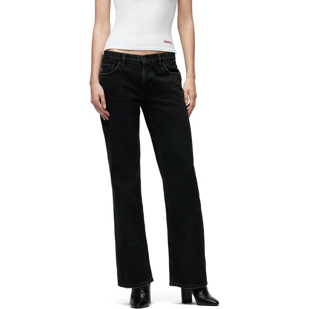 image:imageHudson Womens Kelli Low Rise Loose Fit Straight Leg JeanStone Black