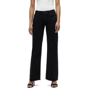 Hudson Womens Kelli Low Rise Loose Fit Straight Leg Jean(Embellished Black)