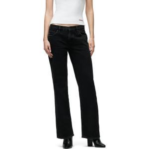 Hudson Womens Kelli Low Rise Loose Fit Straight Leg Jean(Stone Black)