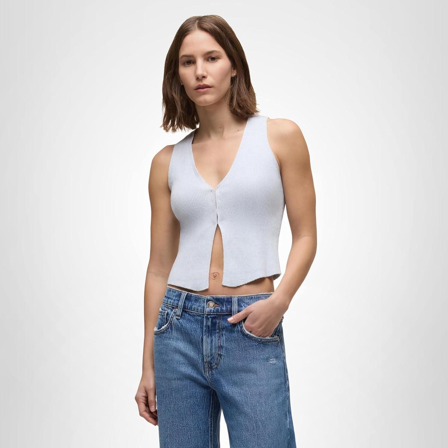image:imageHUDSON Womens Sleeveless VNeck SweaterBallad Blue
