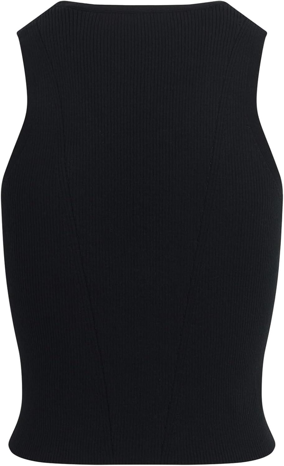 image:imageHUDSON Womens Sleeveless VNeck SweaterBlack