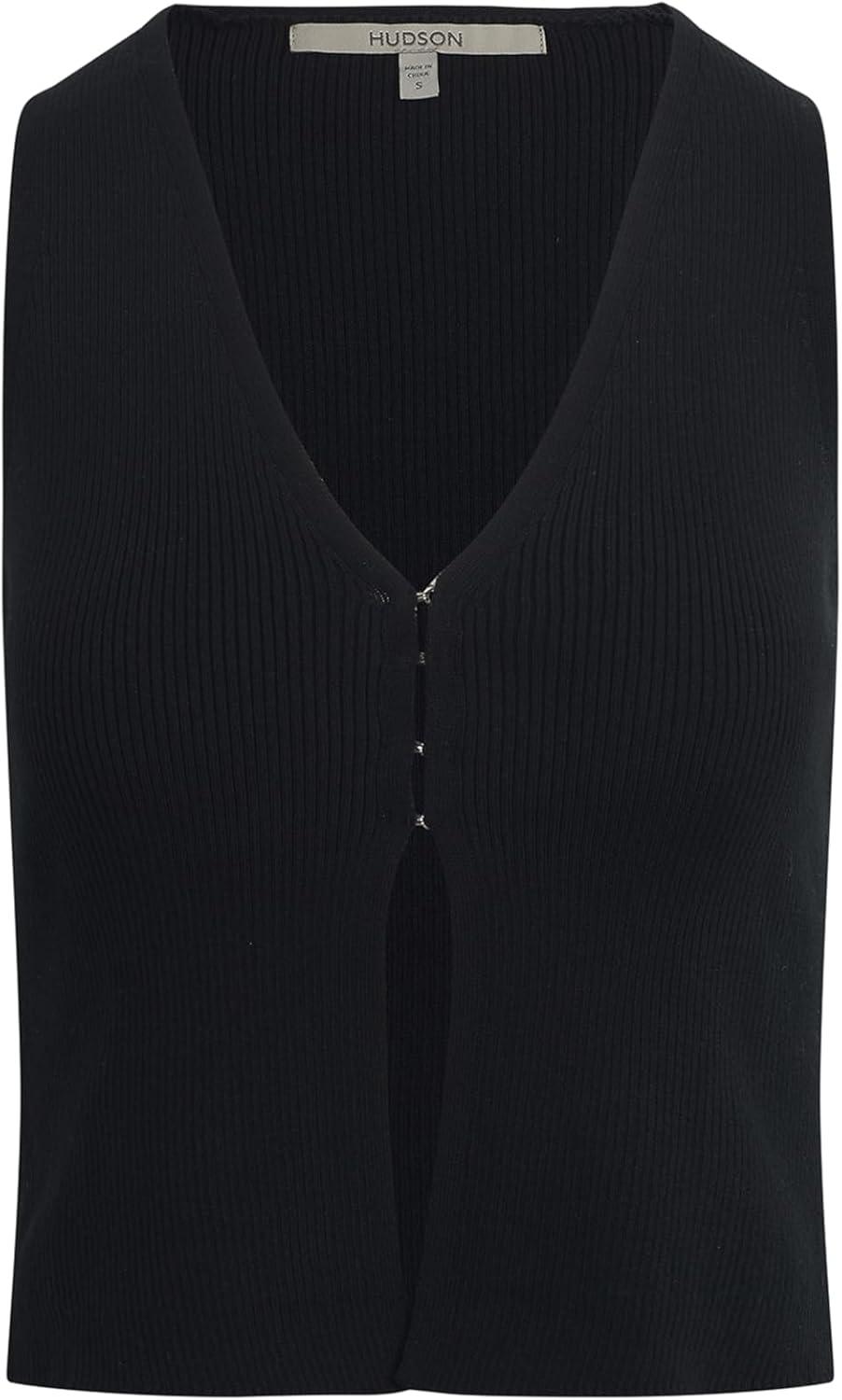 image:imageHUDSON Womens Sleeveless VNeck SweaterBlack