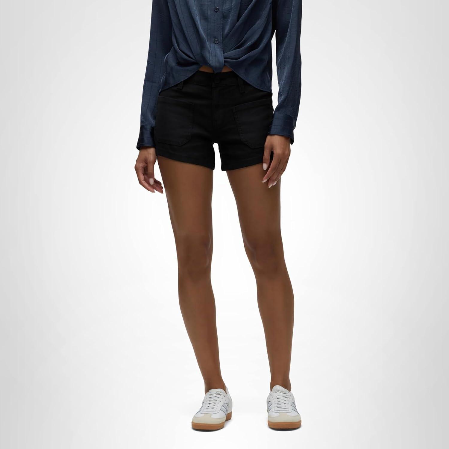 image:imageHudson Womens MidRise Patch Pocket Denim ShortBlack Beauty
