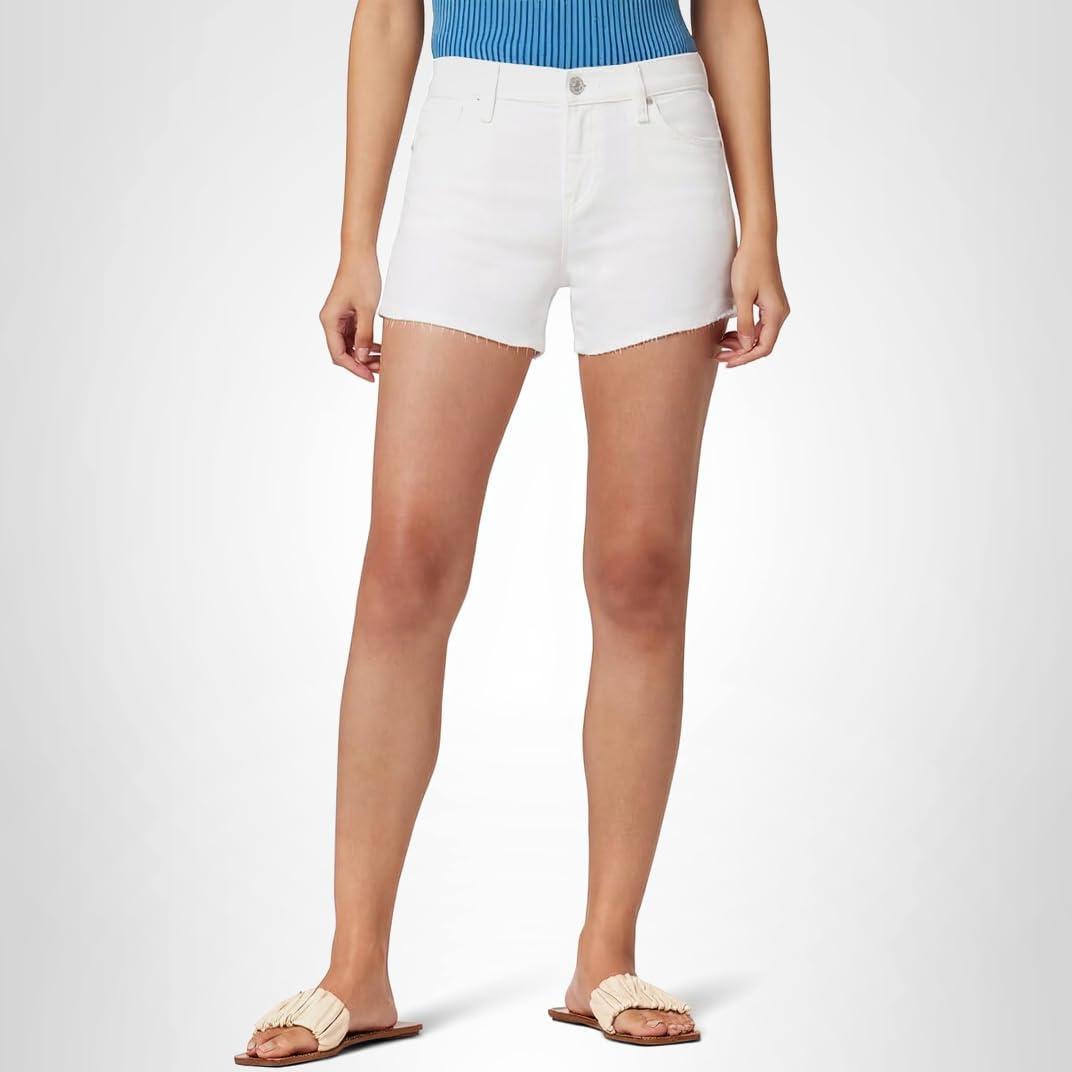 image:imageHudson Womens MidRise Patch Pocket Denim ShortClassic White