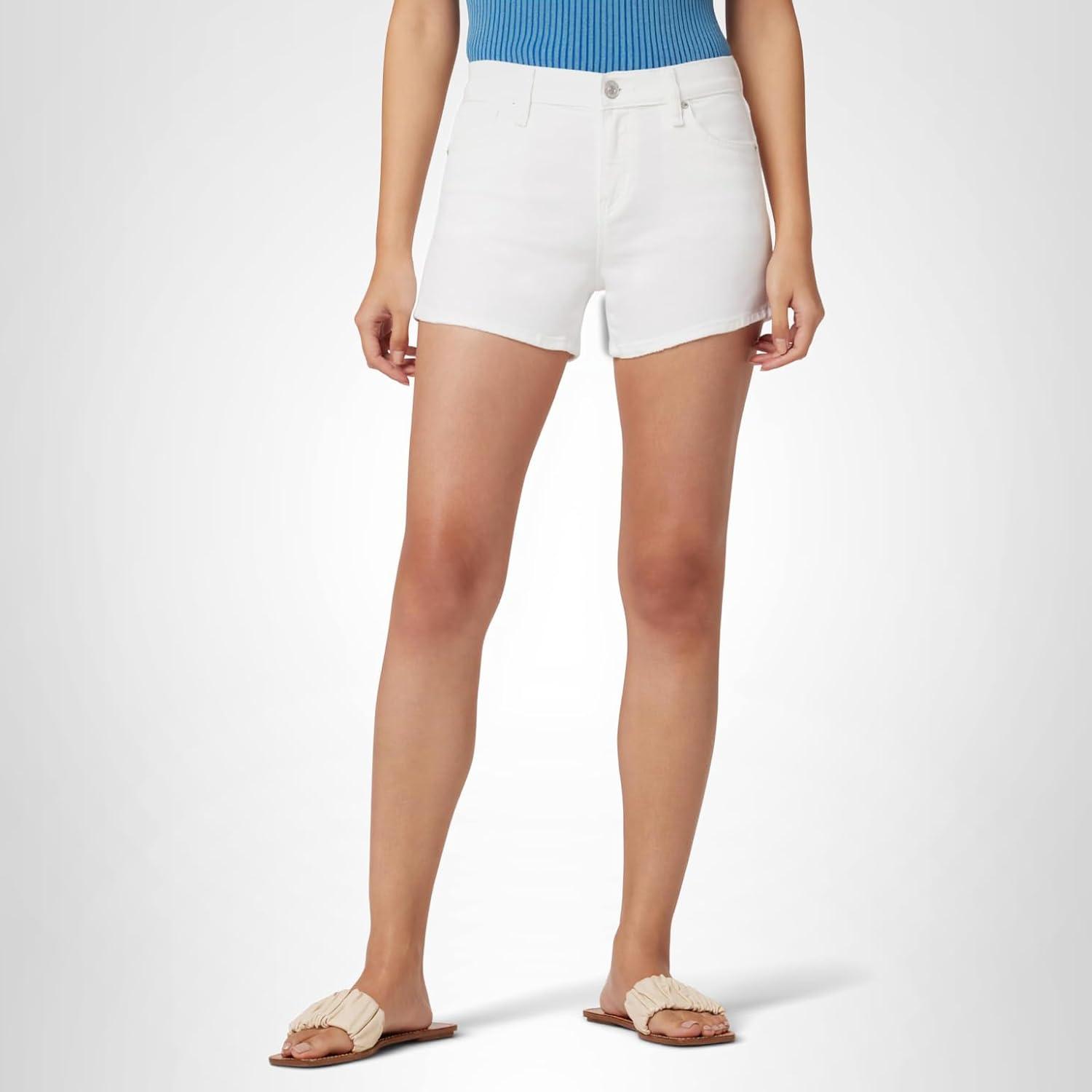 image:imageHudson Womens MidRise Patch Pocket Denim ShortClean White