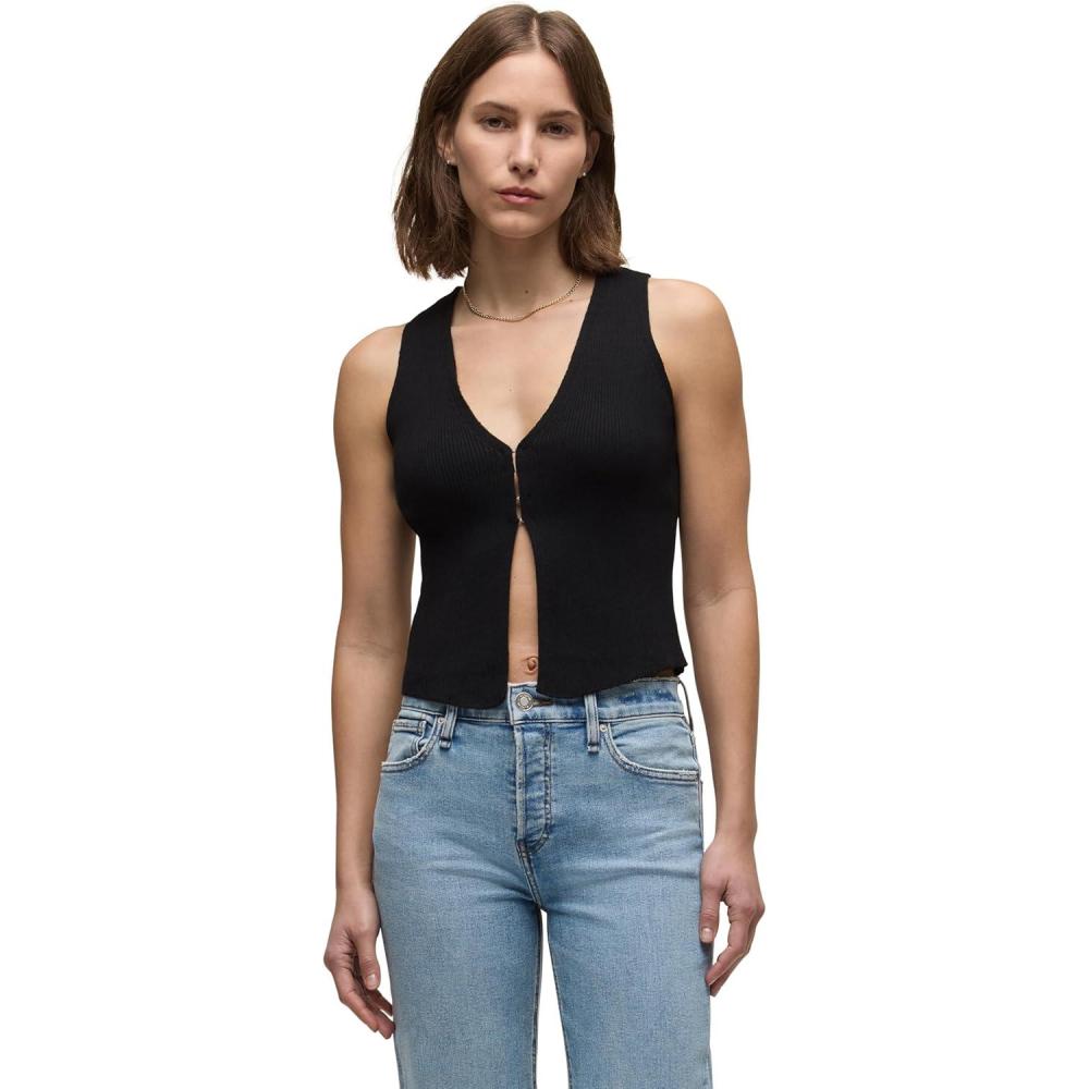 image:imageHUDSON Womens Sleeveless VNeck SweaterBlack