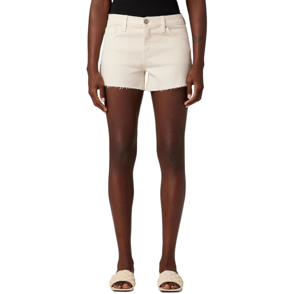 image:imageHudson Womens MidRise Patch Pocket Denim ShortNovelty Egret