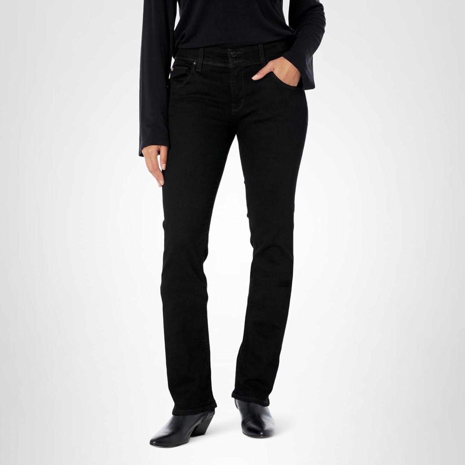 image:imageHUDSON Womens Beth Baby Bootcut Jean with Back Flap PocketsBlack