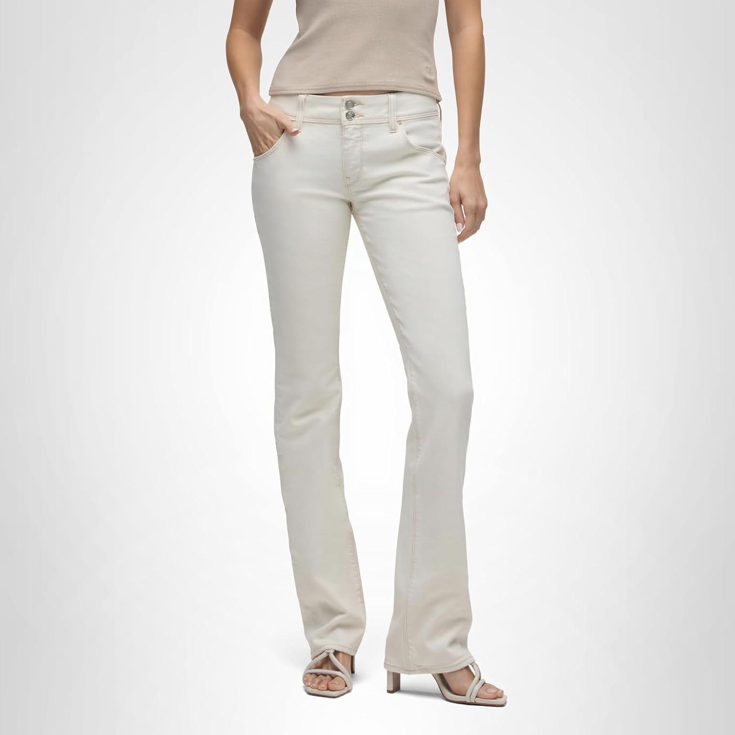 image:imageHUDSON Womens Beth Baby Bootcut Jean with Back Flap PocketsEcru