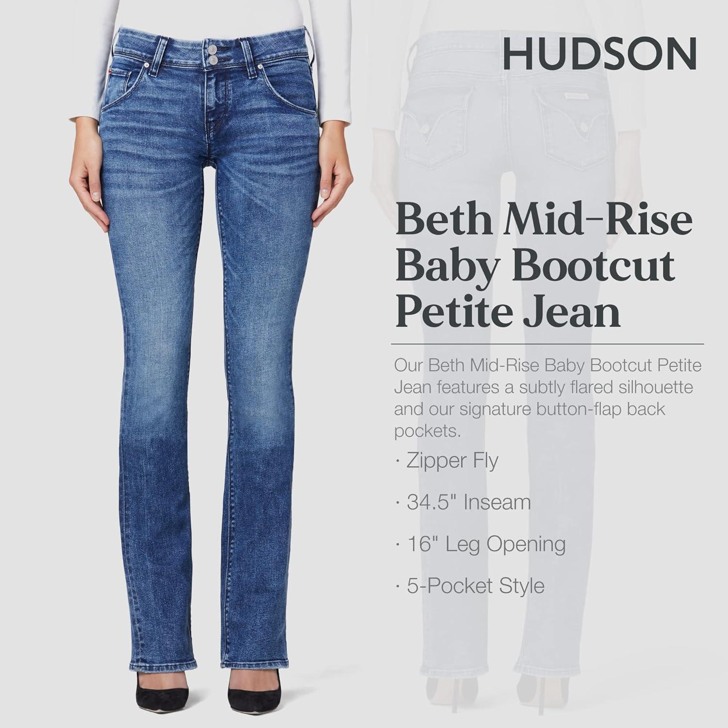 image:imageHUDSON Womens Beth Baby Bootcut Jean with Back Flap PocketsMemory Lane