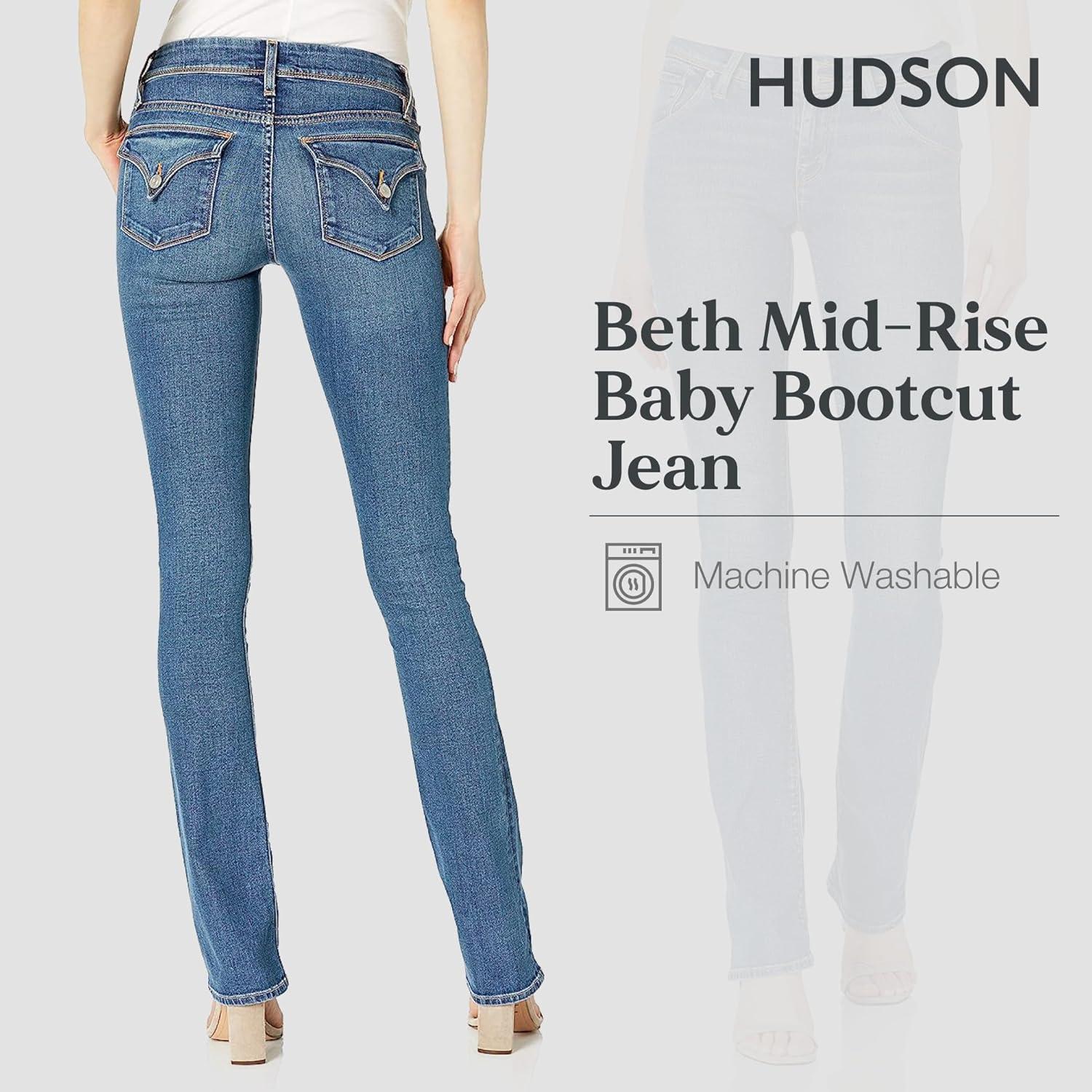 image:imageHUDSON Womens Beth Baby Bootcut Jean with Back Flap PocketsMidas
