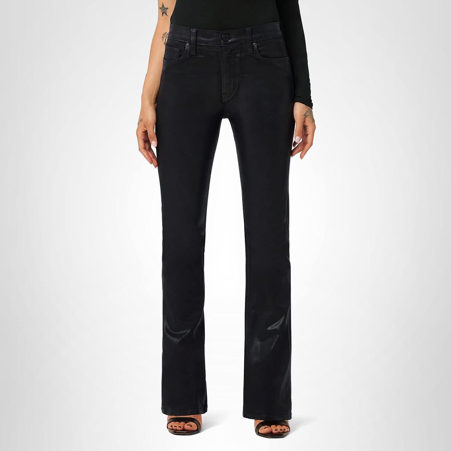 image:imageHUDSON Womens Beth Baby Bootcut Jean with Back Flap PocketsNoir Coated
