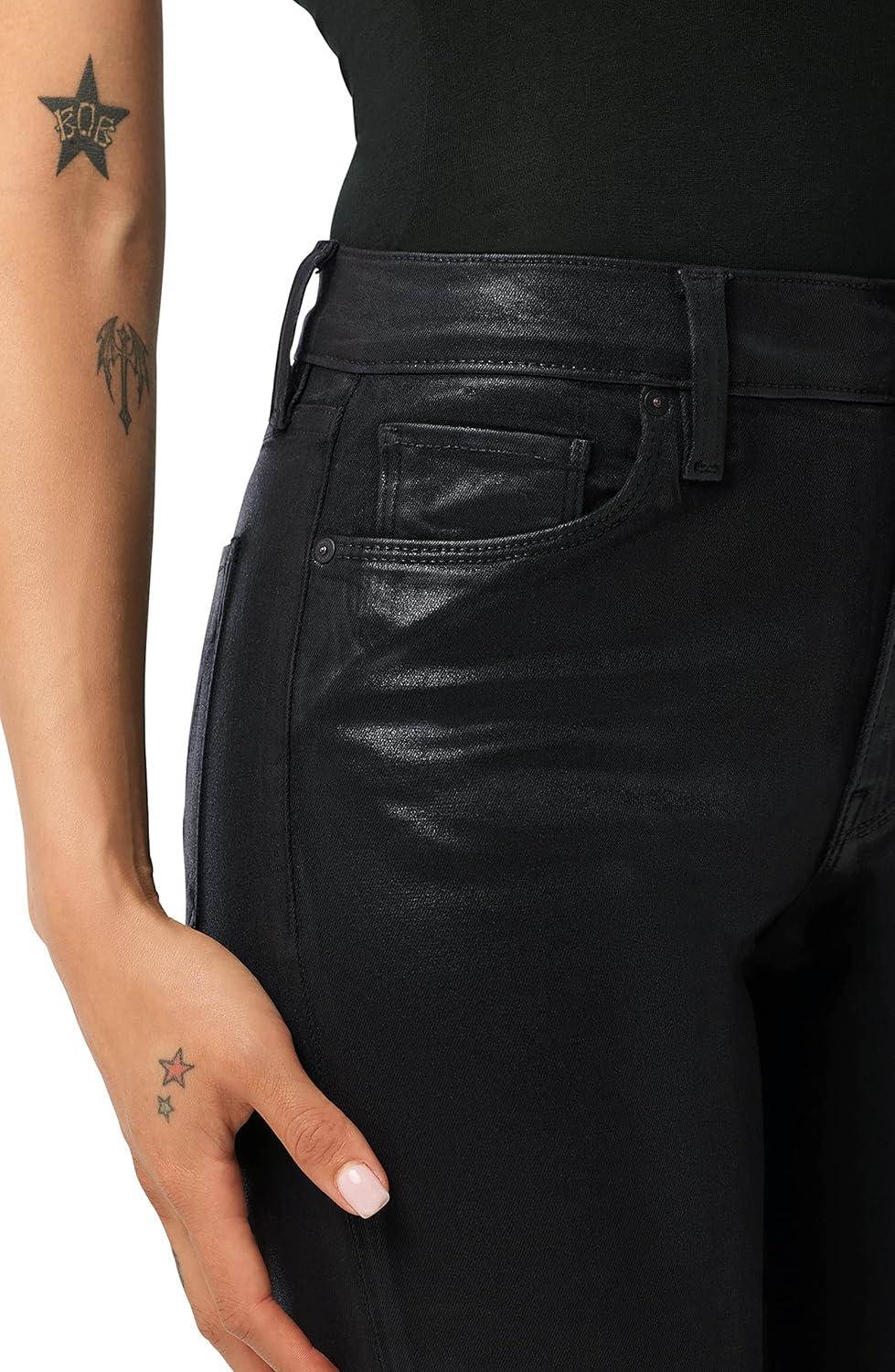 image:imageHUDSON Womens Beth Baby Bootcut Jean with Back Flap PocketsNoir Coated