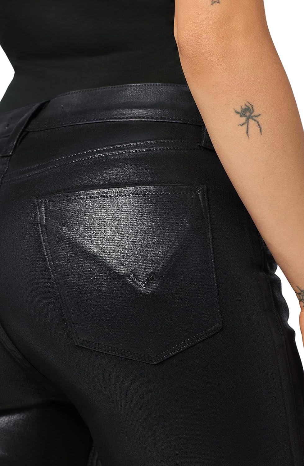 image:imageHUDSON Womens Beth Baby Bootcut Jean with Back Flap PocketsNoir Coated