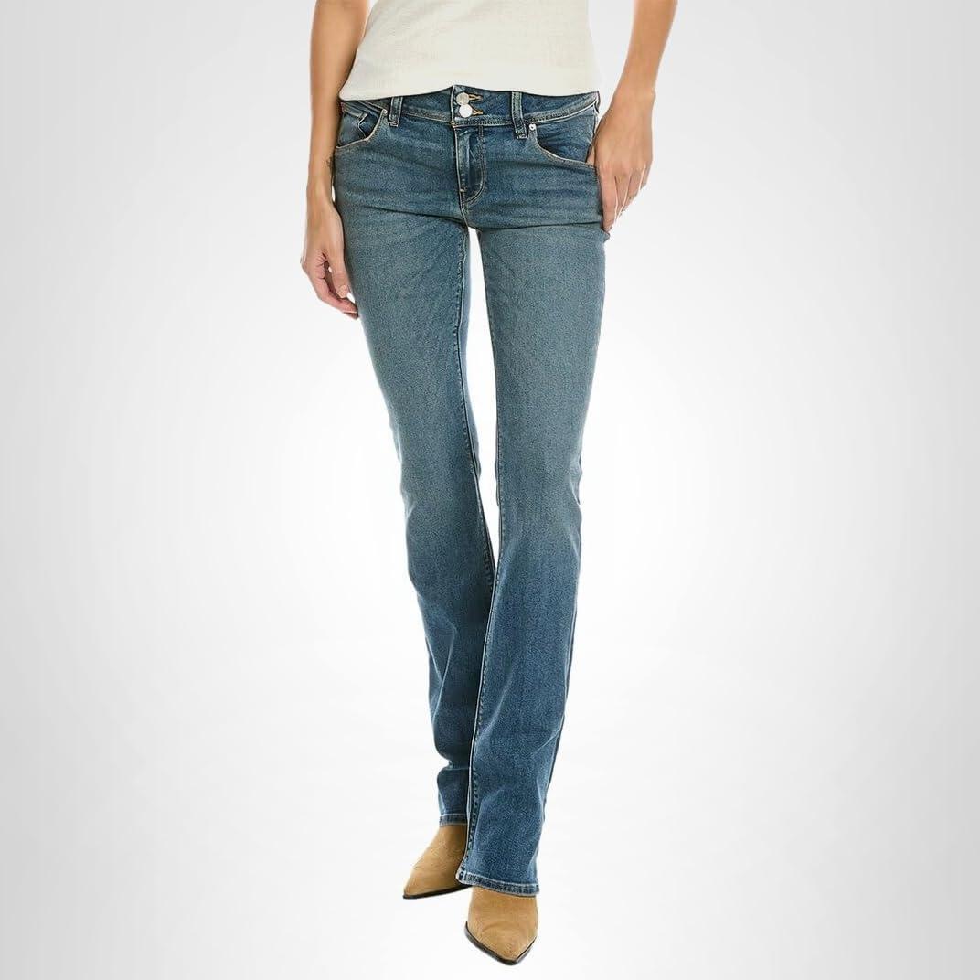 image:imageHUDSON Womens Beth Baby Bootcut Jean with Back Flap PocketsOmega