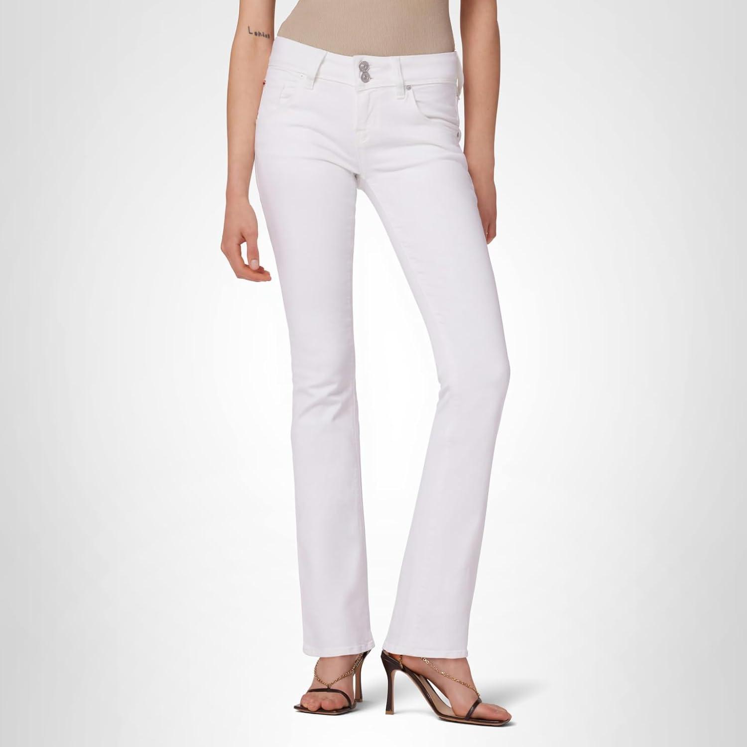 image:imageHUDSON Womens Beth Baby Bootcut Jean with Back Flap PocketsSolid White