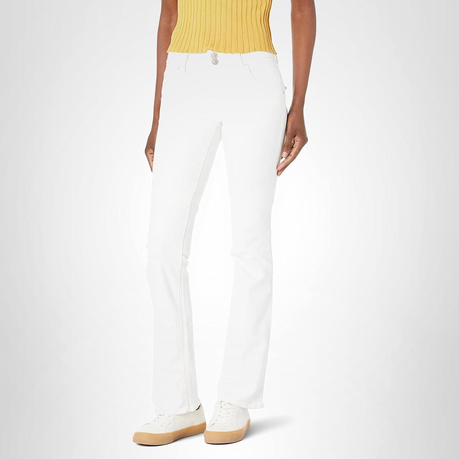 image:imageHUDSON Womens Beth Baby Bootcut Jean with Back Flap PocketsWhite