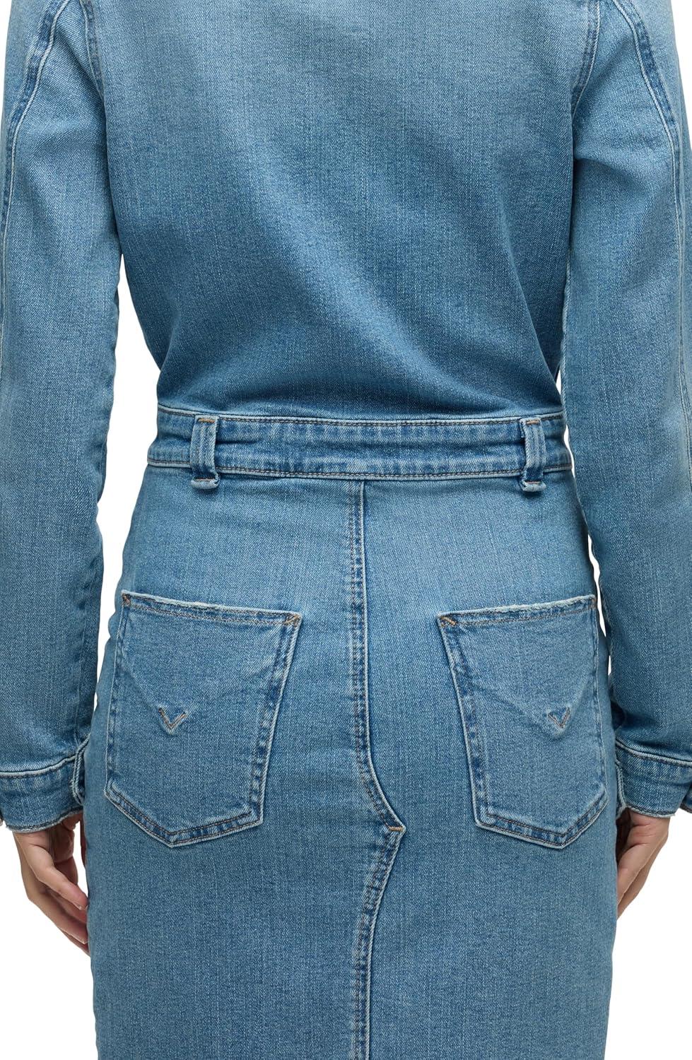 image:imageHudson Womens Cargo Long Sleeve Denim Reconstructed DressMaize