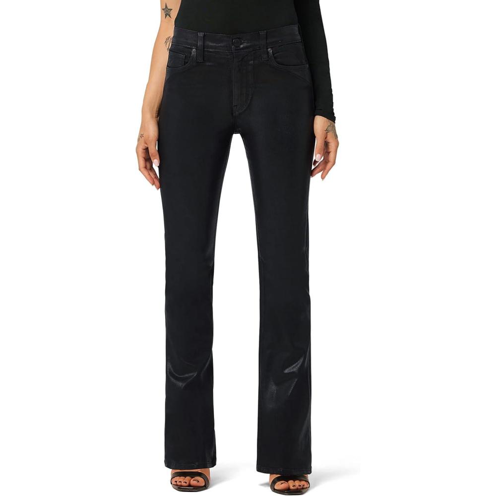 image:imageHUDSON Womens Beth Baby Bootcut Jean with Back Flap PocketsNoir Coated
