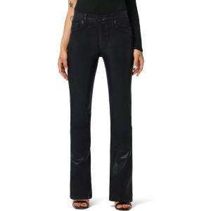 HUDSON Women’s Beth Baby Bootcut Jean with Back Flap Pockets(Noir Coated)