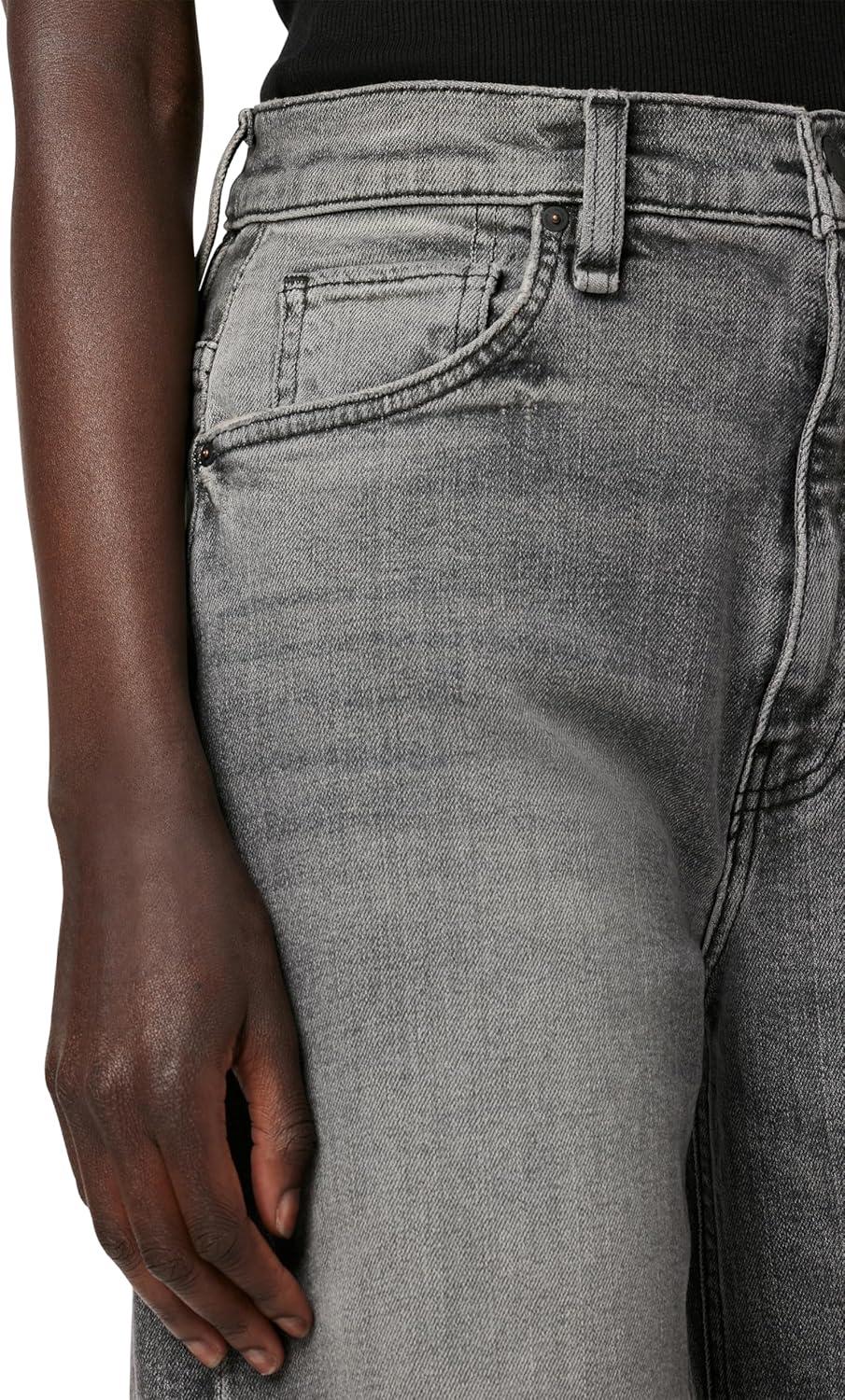 image:imageHUDSON Jeans Womens James Ultra HIGH Rise Wideleg PetiteBlack Smoke