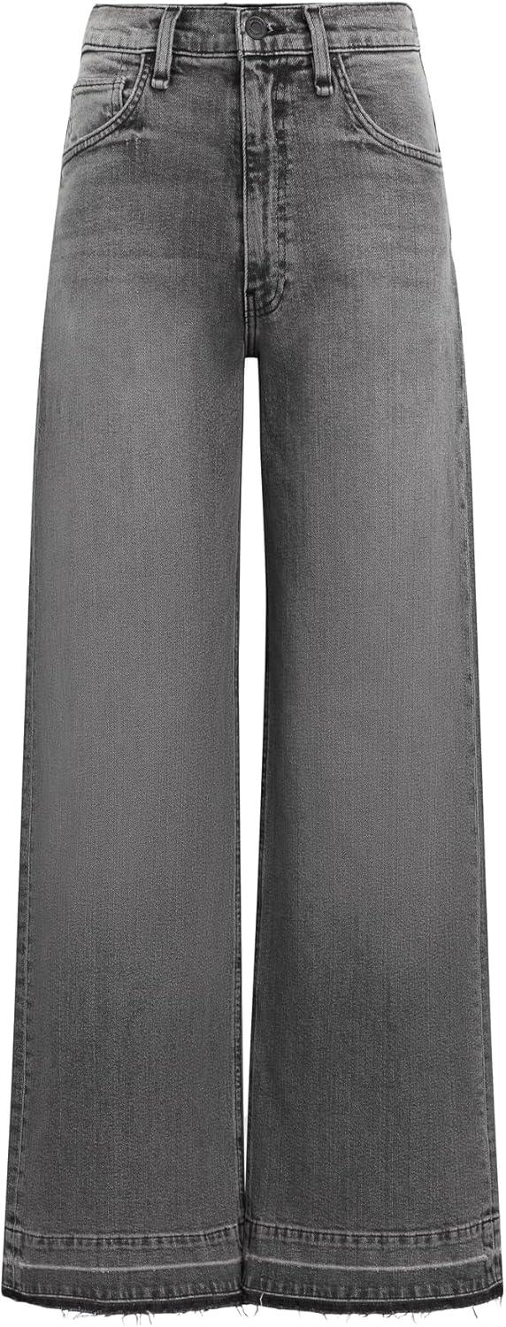 image:imageHUDSON Jeans Womens James Ultra HIGH Rise Wideleg PetiteBlack Smoke