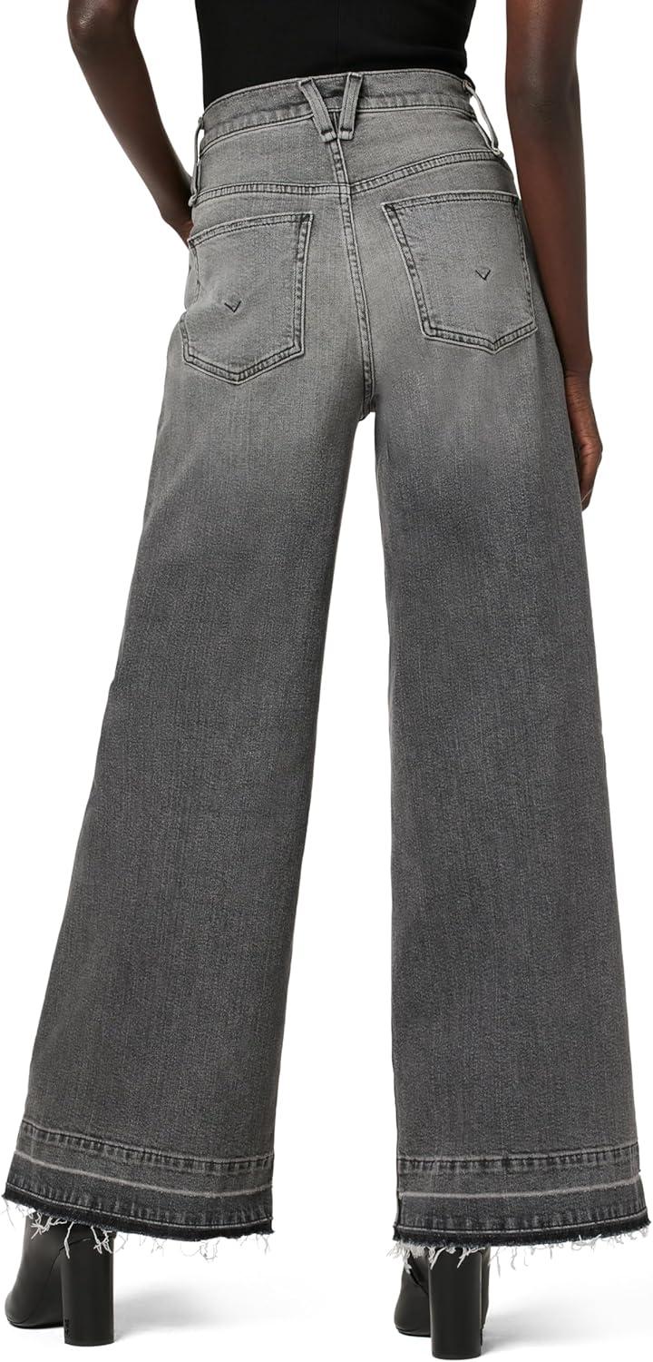 image:imageHUDSON Jeans Womens James Ultra HIGH Rise Wideleg PetiteBlack Smoke