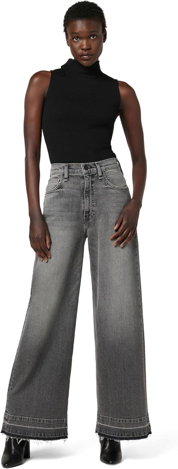 image:imageHUDSON Jeans Womens James Ultra HIGH Rise Wideleg PetiteBlack Smoke