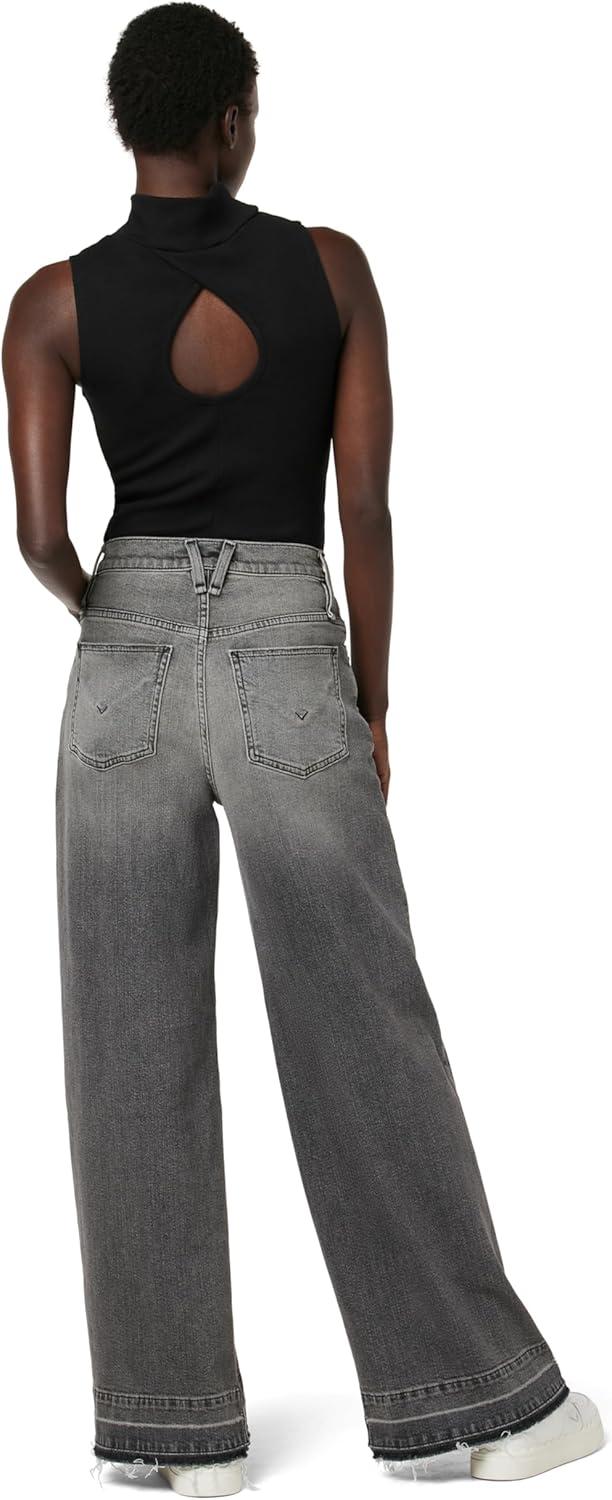 image:imageHUDSON Jeans Womens James Ultra HIGH Rise Wideleg PetiteBlack Smoke